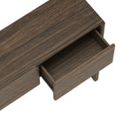 Manhattan Comfort Linda Modern Console Table in Walnut Brown (3-Drawer)