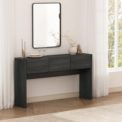 Manhattan Comfort Linda Modern Console Table in Charcoal Gray (3-Drawer)