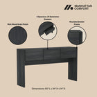 Manhattan Comfort Linda Modern Console Table in Charcoal Gray (3-Drawer)