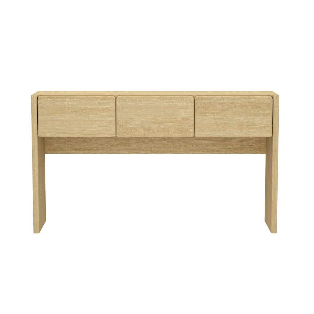 Manhattan Comfort Linda Modern Console Table in Natural Oak (3-Drawer)