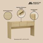 Manhattan Comfort Linda Modern Console Table in Natural Oak (3-Drawer)