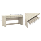 Manhattan Comfort Novara Contemporary 60" Writing Desk in Whitewashed Oak (2-Drawer)