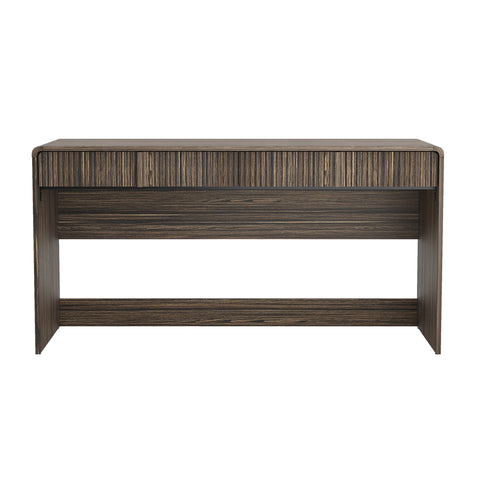 Manhattan Comfort Novara Contemporary 60" Writing Desk in Jacobean Walnut (2-Drawer)