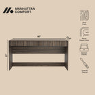 Manhattan Comfort Novara Contemporary 60" Writing Desk in Jacobean Walnut (2-Drawer)