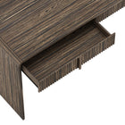 Manhattan Comfort Novara Contemporary 60" Writing Desk in Jacobean Walnut (2-Drawer)