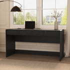 Manhattan Comfort Novara Contemporary 60" Writing Desk in Black (2-Drawer)