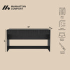Manhattan Comfort Novara Contemporary 60" Writing Desk in Black (2-Drawer)