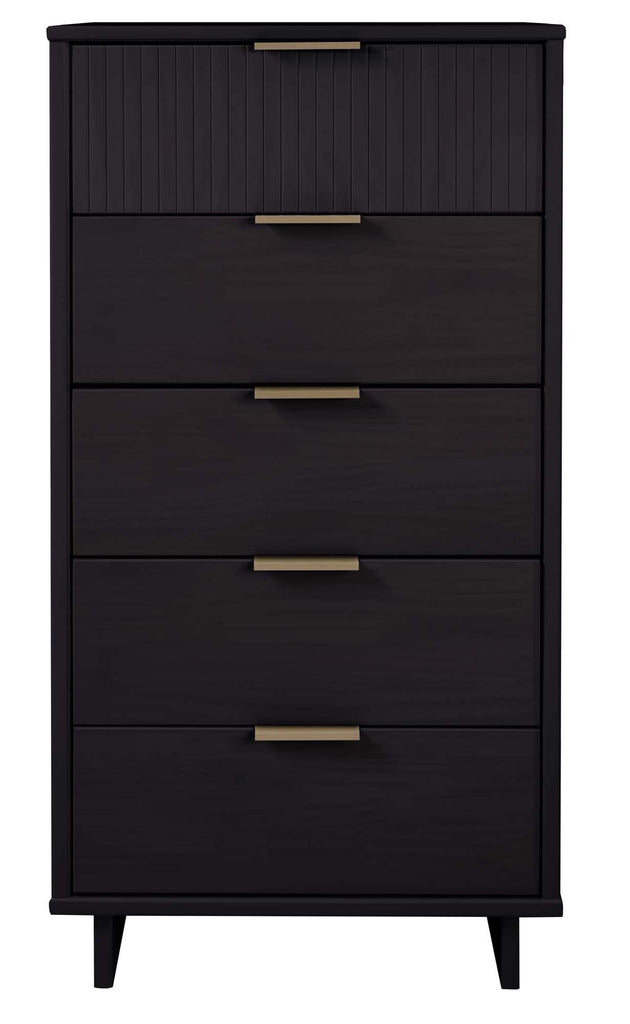Manhattan Comfort Granville Modern 24" Chest in Black (5-Drawer)