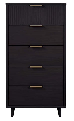 Manhattan Comfort Granville Modern 24" Chest in Black (5-Drawer)