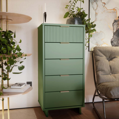 Manhattan Comfort Granville Modern 24" Chest in Sage Green (5-Drawer)