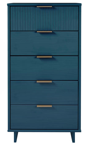 Manhattan Comfort Granville Modern 24" Chest in Midnight Blue (5-Drawer)
