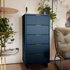 Manhattan Comfort Granville Modern 24" Chest in Midnight Blue (5-Drawer)