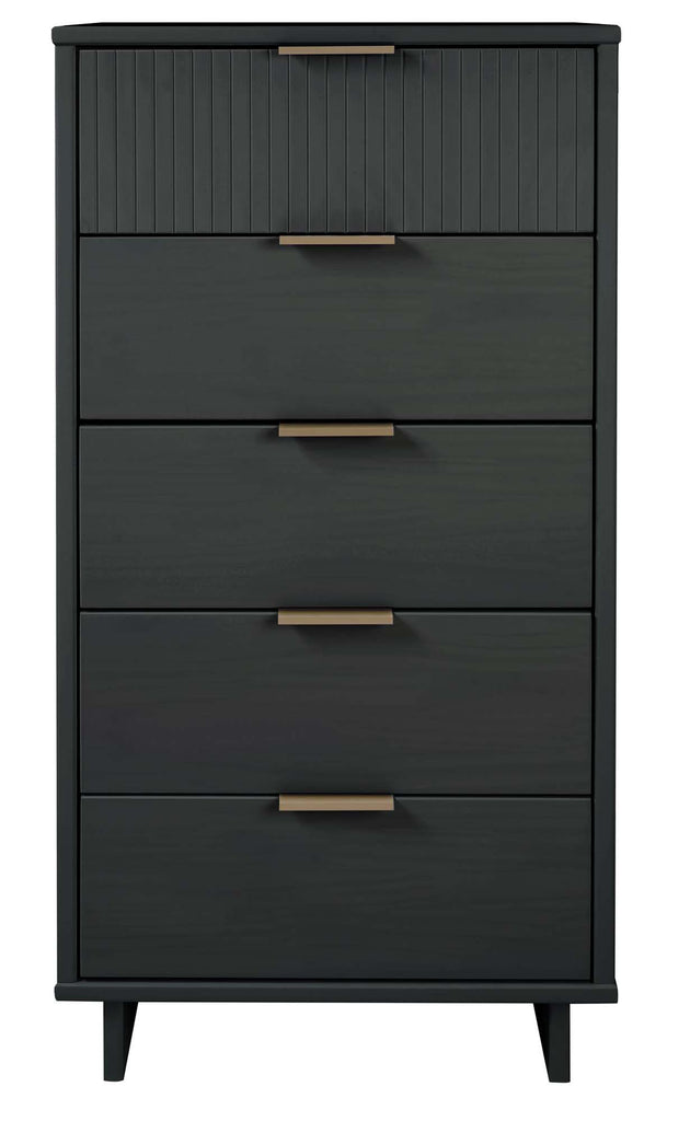Manhattan Comfort Granville Modern 24" Chest in Charcoal Gray (5-Drawer)