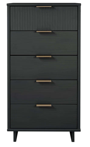 Manhattan Comfort Granville Modern 24" Chest in Charcoal Gray (5-Drawer)