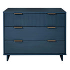 Manhattan Comfort Granville Modern 38" Dresser in Midnight Blue (3-Drawer)