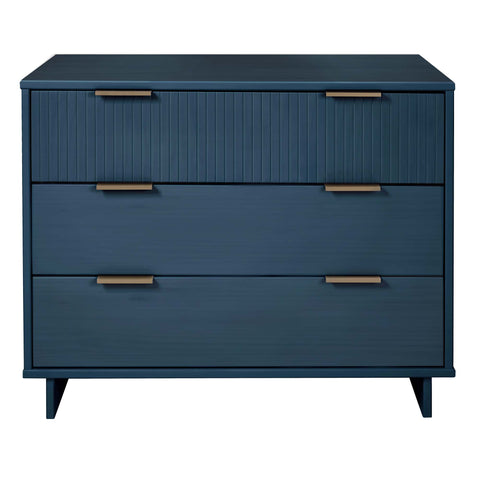 Manhattan Comfort Granville Modern 38" Dresser in Midnight Blue (3-Drawer)