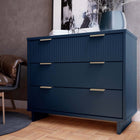 Manhattan Comfort Granville Modern 38" Dresser in Midnight Blue (3-Drawer)