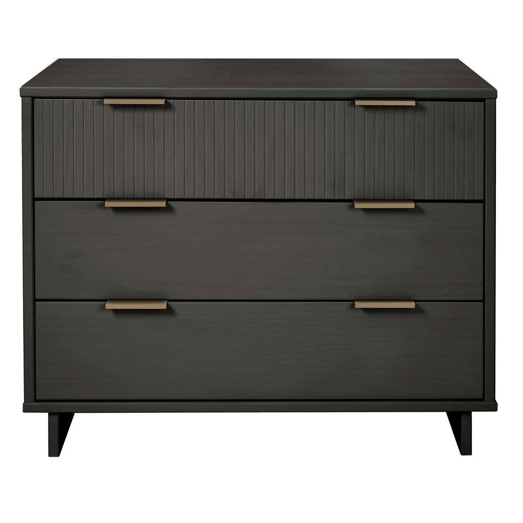 Manhattan Comfort Granville Modern 38" Dresser in Charcoal Gray (3-Drawer)