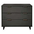 Manhattan Comfort Granville Modern 38" Dresser in Charcoal Gray (3-Drawer)
