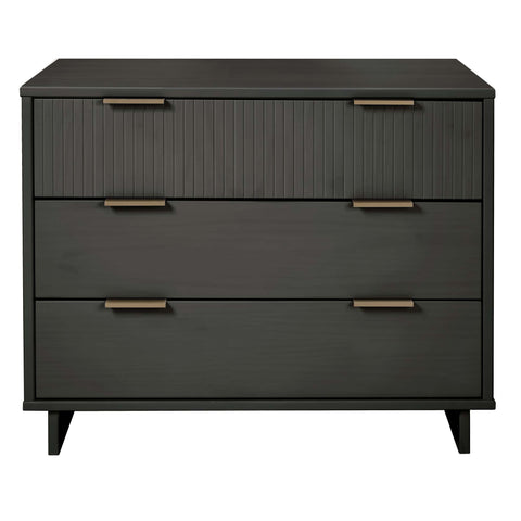 Manhattan Comfort Granville Modern 38" Dresser in Charcoal Gray (3-Drawer)
