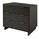 Manhattan Comfort Granville Modern 38" Dresser in Charcoal Gray (3-Drawer)