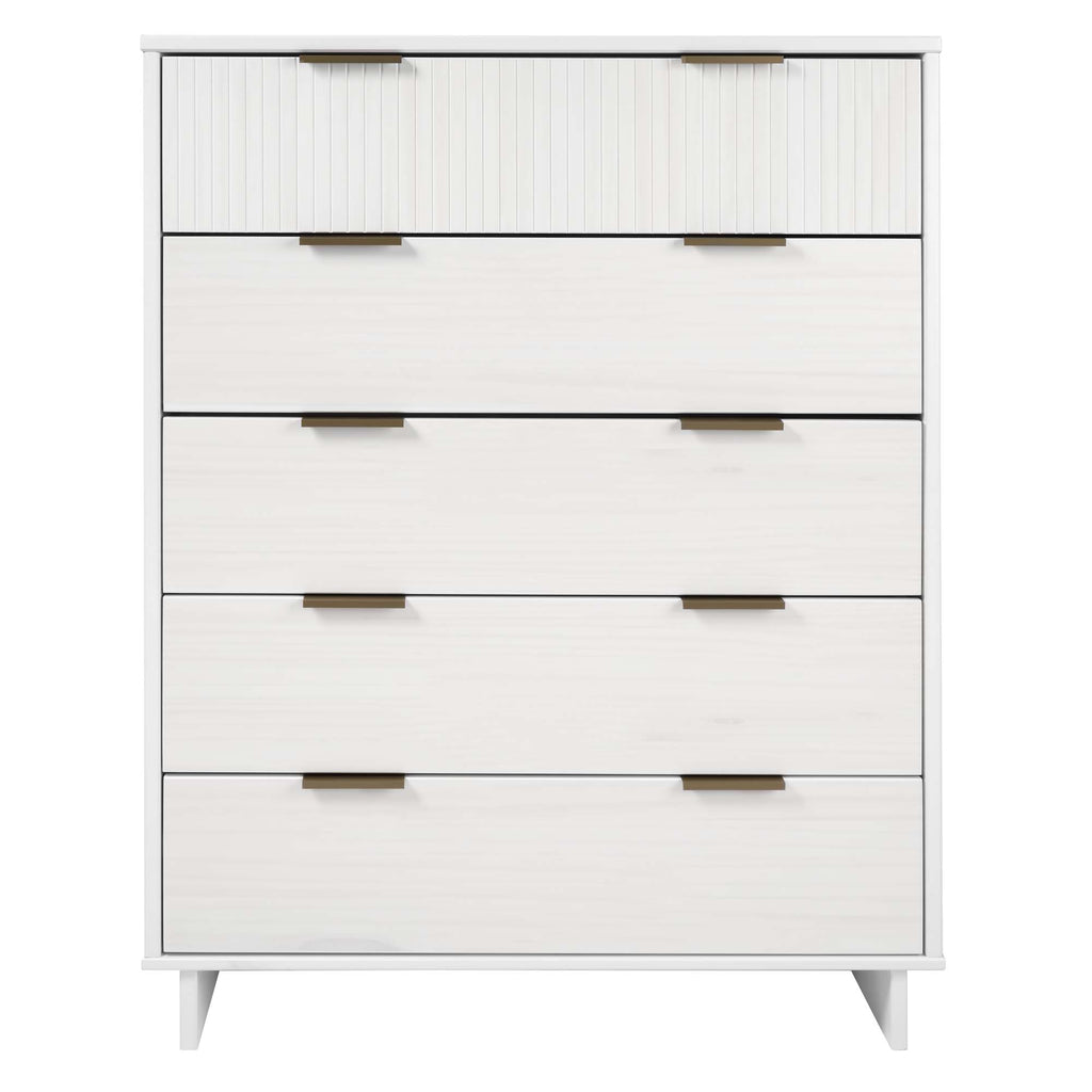 Manhattan Comfort Granville Modern 38" Chest in White (5-Drawer)
