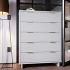 Manhattan Comfort Granville Modern 38" Chest in White (5-Drawer)