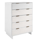 Manhattan Comfort Granville Modern 38" Chest in White (5-Drawer)
