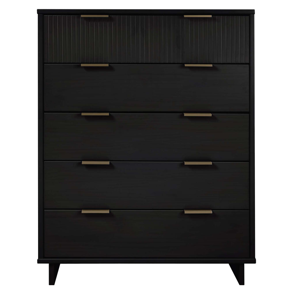 Manhattan Comfort Granville Modern 38" Chest in Black (5-Drawer)