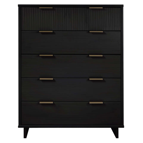 Manhattan Comfort Granville Modern 38" Chest in Black (5-Drawer)