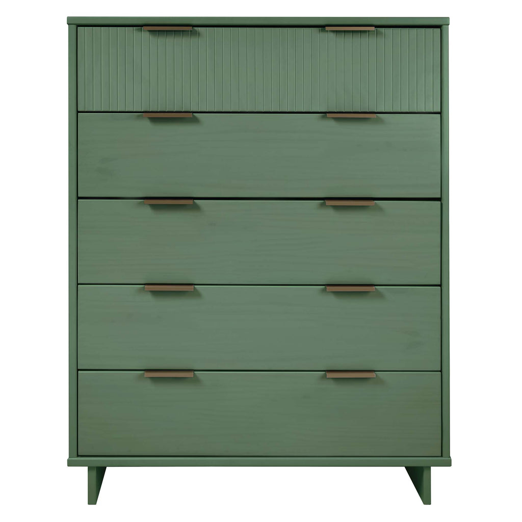 Manhattan Comfort Granville Modern 38" Chest in Sage Green (5-Drawer)