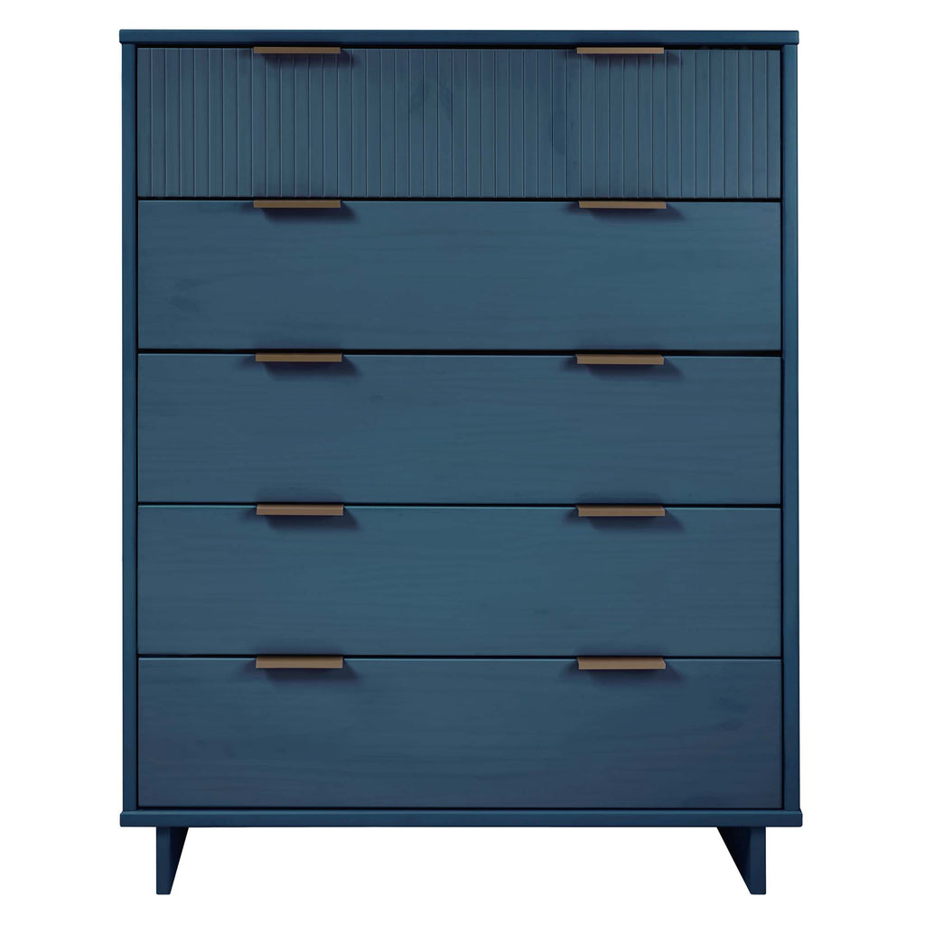 Manhattan Comfort Granville Modern 38" Chest in Midnight Blue (5-Drawer)