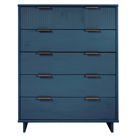 Manhattan Comfort Granville Modern 38" Chest in Midnight Blue (5-Drawer)