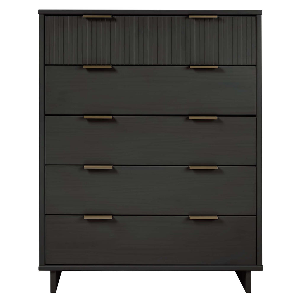 Manhattan Comfort Granville Modern 38" Chest in Charcoal Gray (5-Drawer)