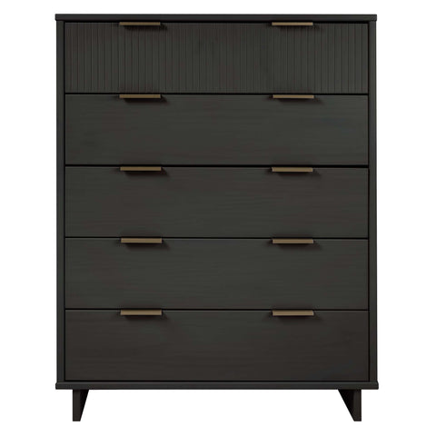 Manhattan Comfort Granville Modern 38" Chest in Charcoal Gray (5-Drawer)