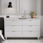 Manhattan Comfort Granville Modern 55" Dresser in White (6-Drawer)