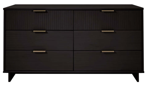 Manhattan Comfort Granville Modern 55" Dresser in Black (6-Drawer)