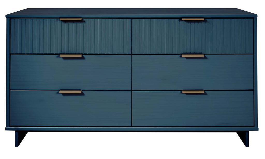Manhattan Comfort Granville Modern 55" Dresser in Midnight Blue (6-Drawer)