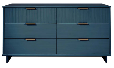Manhattan Comfort Granville Modern 55" Dresser in Midnight Blue (6-Drawer)