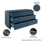 Manhattan Comfort Granville Modern 55" Dresser in Midnight Blue (6-Drawer)