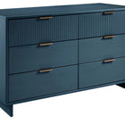 Manhattan Comfort Granville Modern 55" Dresser in Midnight Blue (6-Drawer)
