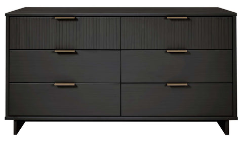Manhattan Comfort Granville Modern 55" Dresser in Charcoal Gray (6-Drawer)
