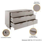 Manhattan Comfort Granville Modern 55" Dresser in Light Gray (6-Drawer)
