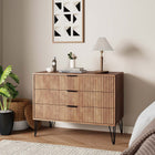 Manhattan Comfort Dumbo Modern 35" Fluted Dresser in Golden Brown (3-Drawer)