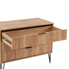 Manhattan Comfort Dumbo Modern 35" Fluted Dresser in Golden Brown (3-Drawer)