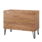 Manhattan Comfort Dumbo Modern 35" Fluted Dresser in Golden Brown (3-Drawer)