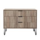Manhattan Comfort Dumbo Modern 35" Fluted Dresser in Rustic Gray (3-Drawer)
