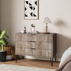 Manhattan Comfort Dumbo Modern 35" Fluted Dresser in Rustic Gray (3-Drawer)