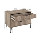 Manhattan Comfort Dumbo Modern 35" Fluted Dresser in Rustic Gray (3-Drawer)