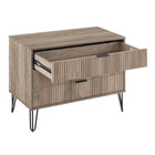 Manhattan Comfort Dumbo Modern 35" Fluted Dresser in Rustic Gray (3-Drawer)